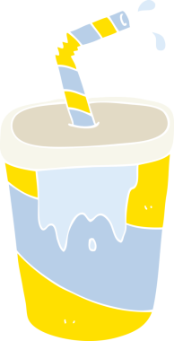 Bir insan tarafından çizilen gazozun düz renk çizimi