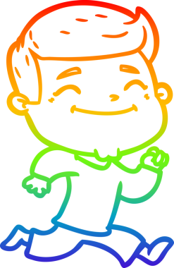 gökkuşağı gradyanı çizimi mutlu bir çizgi film adamı bir insan tarafından çizilmiş