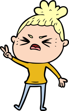 Bir insan tarafından çizilmiş kızgın bir kadın.