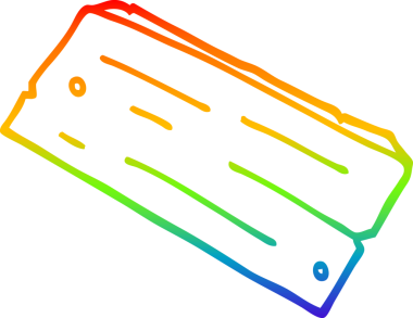 gökkuşağı gradyan çizgi çizimi bir insan tarafından çizilmiş ahşap karikatür