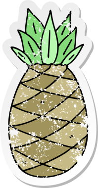 Bir insan tarafından çizilmiş garip bir el ananasının sıkıntılı çıkartması.