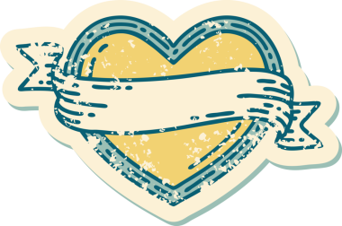 Bir insan tarafından çizilmiş kalp ve bayrağın sembolik depresif dövme şekli