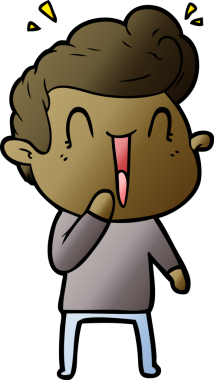 Bir insan tarafından çizilmiş heyecanlı bir çizgi film.