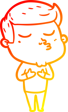 Bir insan tarafından çizilen çizgi film modelinin sıcak çizgi çizimi.