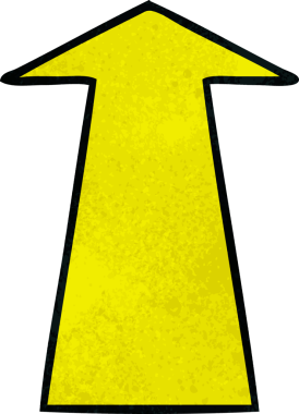 Bir insan tarafından çizilmiş tuhaf çizgi film oku.