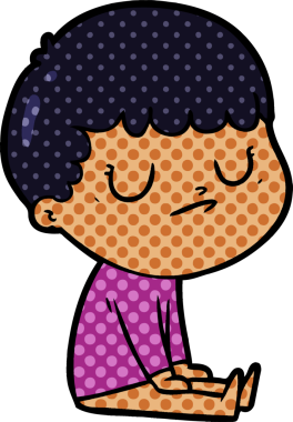 Bir insan tarafından çizilmiş huysuz çocuk çizgi filmi.