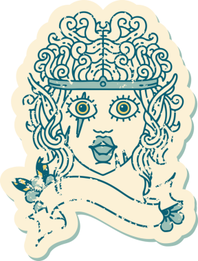 Retro Dövme Tarzı Bir insan tarafından çizilmiş barbar karakter yüzü