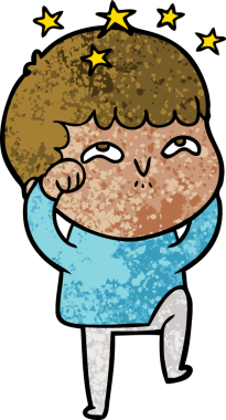 çizgi film bir insan tarafından çizilmiş hayret verici çocuk.