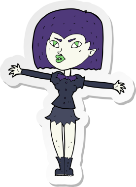 Bir insan tarafından çizilmiş vampir bir kızın çıkartması.