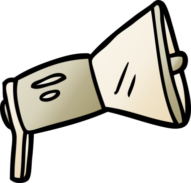bir insan tarafından çizilmiş bir megafon.