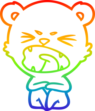 Bir insan tarafından çizilmiş kızgın bir çizgi film ayısının çizimi.