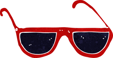 bir insan tarafından çizilmiş güneş gözlüğü.