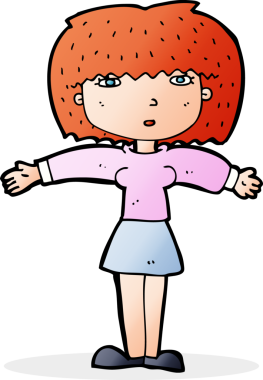 Bir insan tarafından çizilmiş omuz silken çizgi filmdeki kadın.