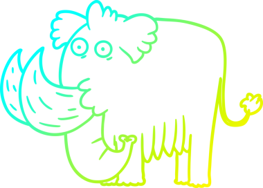 Bir insan tarafından çizilmiş bir mamut çizgi çizimi.