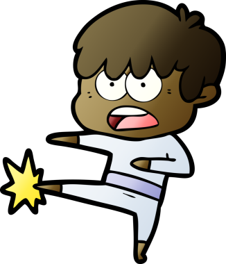 Bir insan tarafından çizilmiş endişeli çizgi film çocuğu.