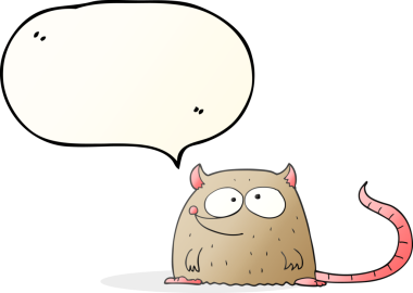 Bir insan tarafından çizilmiş serbest konuşma balonu çizgi film faresi