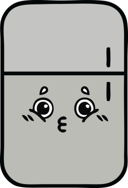 Bir insan tarafından çizilmiş buz dolabı karikatürü.