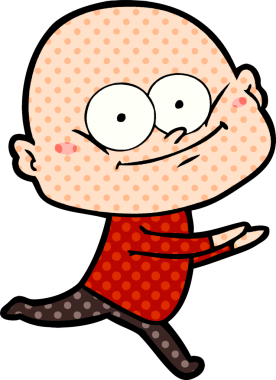 Bir insan tarafından çizilmiş kel bir adam.