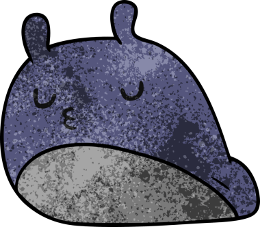 desenli çizgi film çizimi kawaii şişman sümüklü böcek bir insan tarafından çizilmiş.