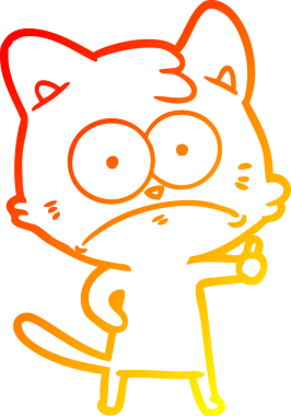 Bir insan tarafından çizilen çizgi film karakterinin sıcak gradyan çizimi