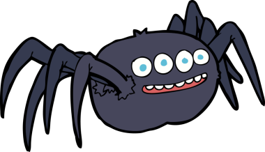 Bir insan tarafından çizilmiş ürkütücü bir örümcek.