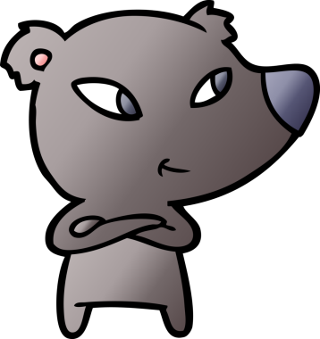 Bir insan tarafından çizilmiş sevimli çizgi film ayısı.