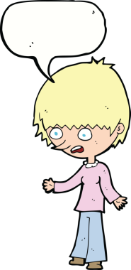 Çizgi film, bir insan tarafından çizilmiş konuşma balonlu kadını strese sokuyor.