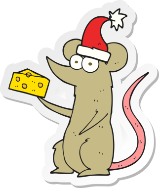 Bir insan tarafından çizilmiş peynirli bir çizgi roman etiketi.