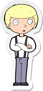 Bir insan tarafından çizilmiş karikatür çıkartması.