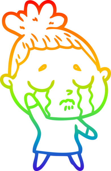 Bir insan tarafından çizilmiş ağlayan bir karikatür çizimi.