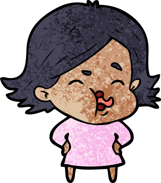 Bir insan tarafından çizilen karikatür kızı.