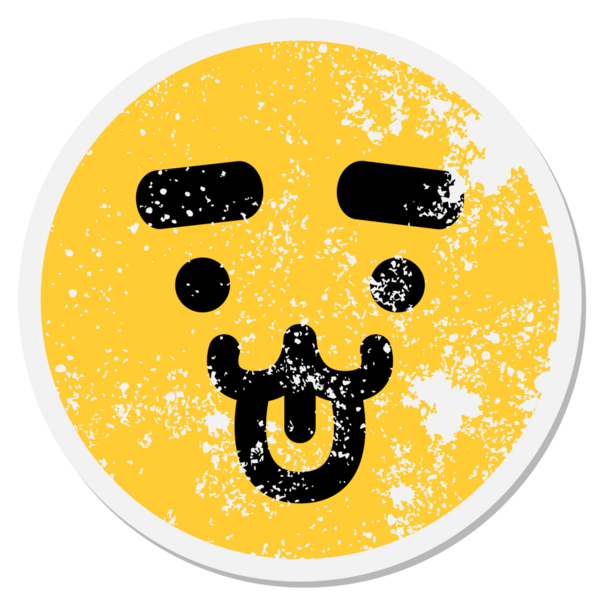 Bir insan tarafından çizilmiş, kaşları dairesel etiketli sevimli bir hayvan yüzü.