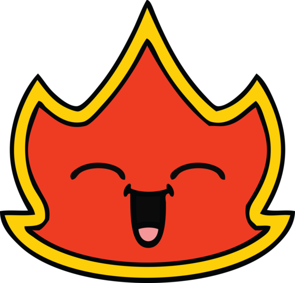 Bir insan tarafından çizilmiş güzel bir ateş karikatürü.