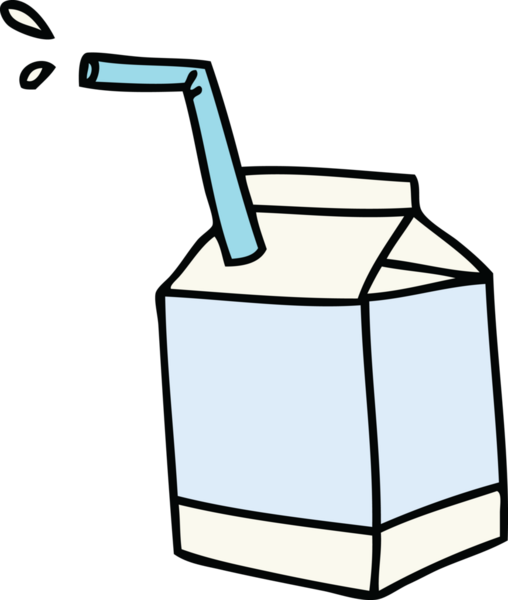 Bir insan tarafından çizilen el çizimi tuhaf bir süt karikatürü.