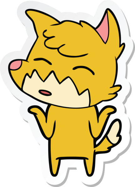 Bir insan tarafından çizilmiş bir tilkinin çıkartması.