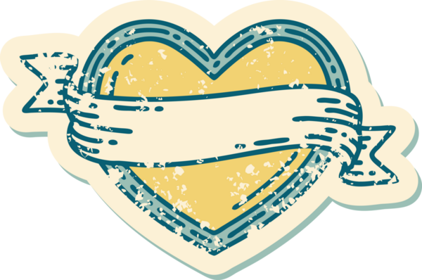 Bir insan tarafından çizilmiş kalp ve bayrağın sembolik depresif dövme şekli