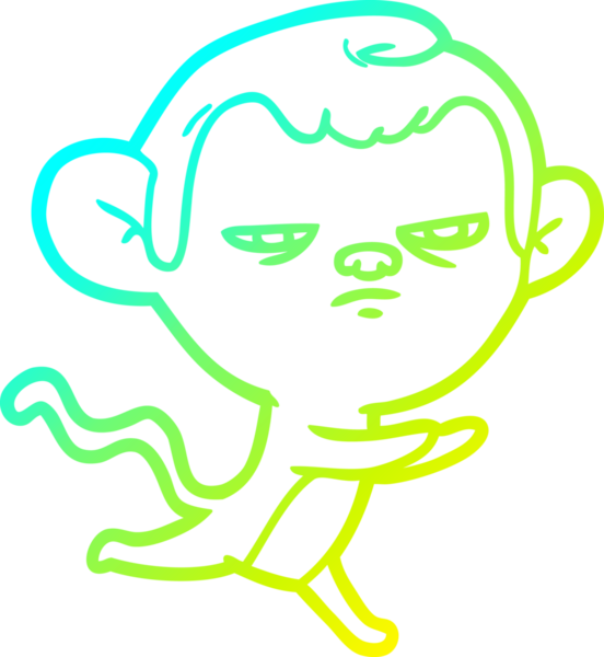 Bir insan tarafından çizilmiş bir çizgi maymun çizimi.