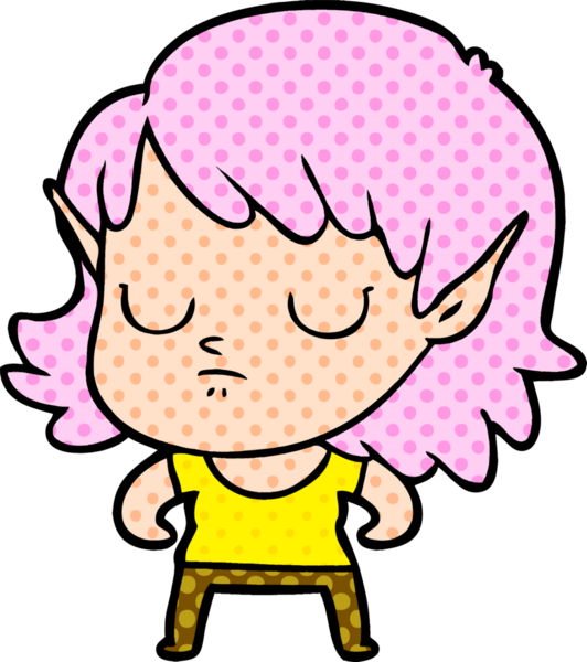 Bir insan tarafından çizilmiş bir elf kızı.