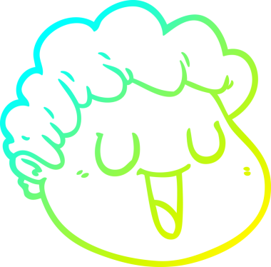 Bir insan tarafından çizilmiş bir çizgi film erkek yüzü çizimi.