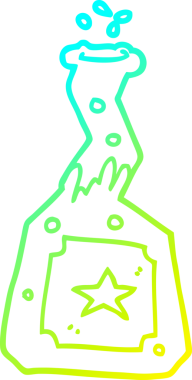 Bir insan tarafından çizilmiş bir karikatür deney iksirinin soğuk gradyan çizimi