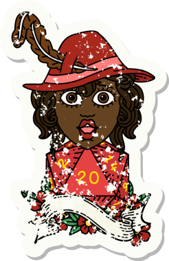 Bir insan tarafından çizilmiş 20 zarlı Retro Dövme Tarzı insan ozanı