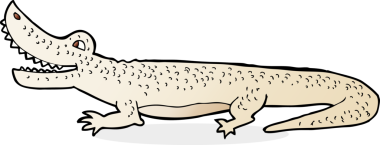 Bir insan tarafından çizilmiş mutlu timsah çizgi filmi.