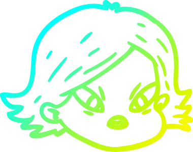 Bir insan tarafından çizilmiş bir karikatür kadın yüzü.