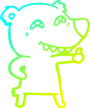 Bir insan tarafından çizilmiş kutup ayısının soğuk gradyan çizimi.