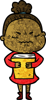 Çizgi film bir insan tarafından çizilmiş yaşlı bir kadın tarafından rahatsız edildi.