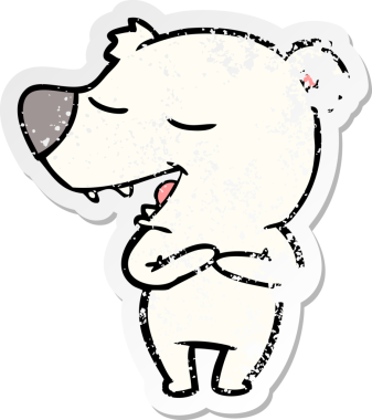 Bir insan tarafından çizilmiş kutup ayısının sıkıntılı çıkartması.