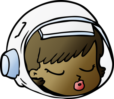 Bir insan tarafından çizilmiş astronot yüzü.