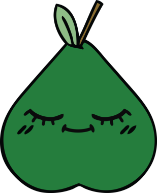 Bir insan tarafından çizilmiş armut karikatürü.