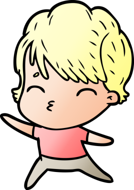 Bir insan tarafından çizilmiş bir çizgi film kadını.