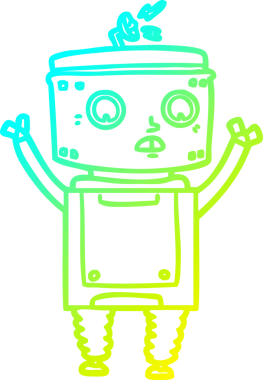 Bir insan tarafından çizilmiş soğuk gradyan robot çizimi